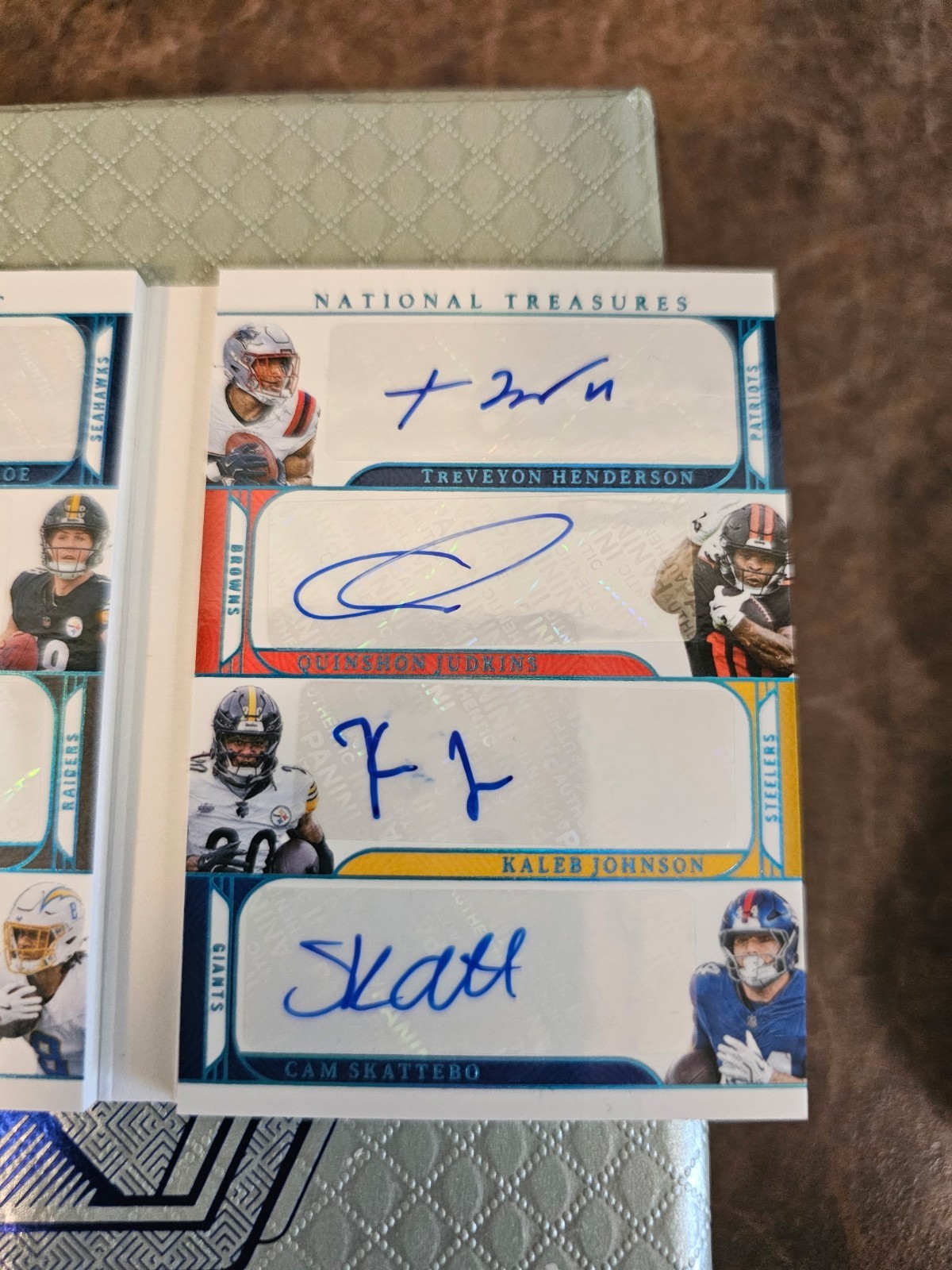 2025 Panini National Treasures Treasure Chest Signatures NFL 12-Card Booklet 1/1 view 6