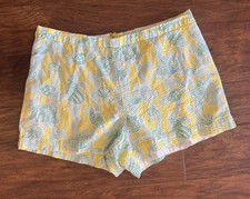 Vintage Lilly Pulitzer White Label Shorts Textured Seashells Beach Size 12 SPOT