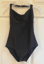 Natalie Women's Black Dance Leotard, Size S, Halter Style, Exc Cond