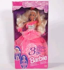 Mattel 3 Looks Barbie Doll Blonde Pink Dress #12339 Vintage 1994 NIB
