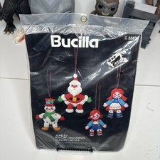 Bucilla Jeweled Holiday Ornaments Puppets Set of 4 Kit 3583 NEW Sealed Vintage