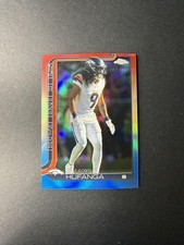 Talanoa Hufanga 2025 Topps Chrome Red White Blue Refractor #94 - Broncos