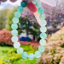 SL38-Natural African Green Jade single circle stone beaded bracelet jewelry 1pcs