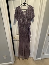 NWT R M Richards Light Plum Sequin Dress 20s Style w/ Godet Insets Size 16W