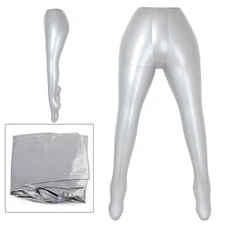 PVC Inflatable Female Mannequin Dummy Torso Legs Model Silver