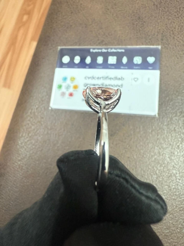 2.50 Oval Lab Grown Diamond For Engagement Ring 14 KT Gold IGI Certified - Image 4 of 4