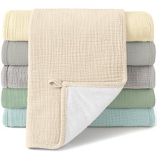 6 PCS Cotton Muslin Baby Burp Cloths Extra Soft Absorbent Towels 20x10 Inch