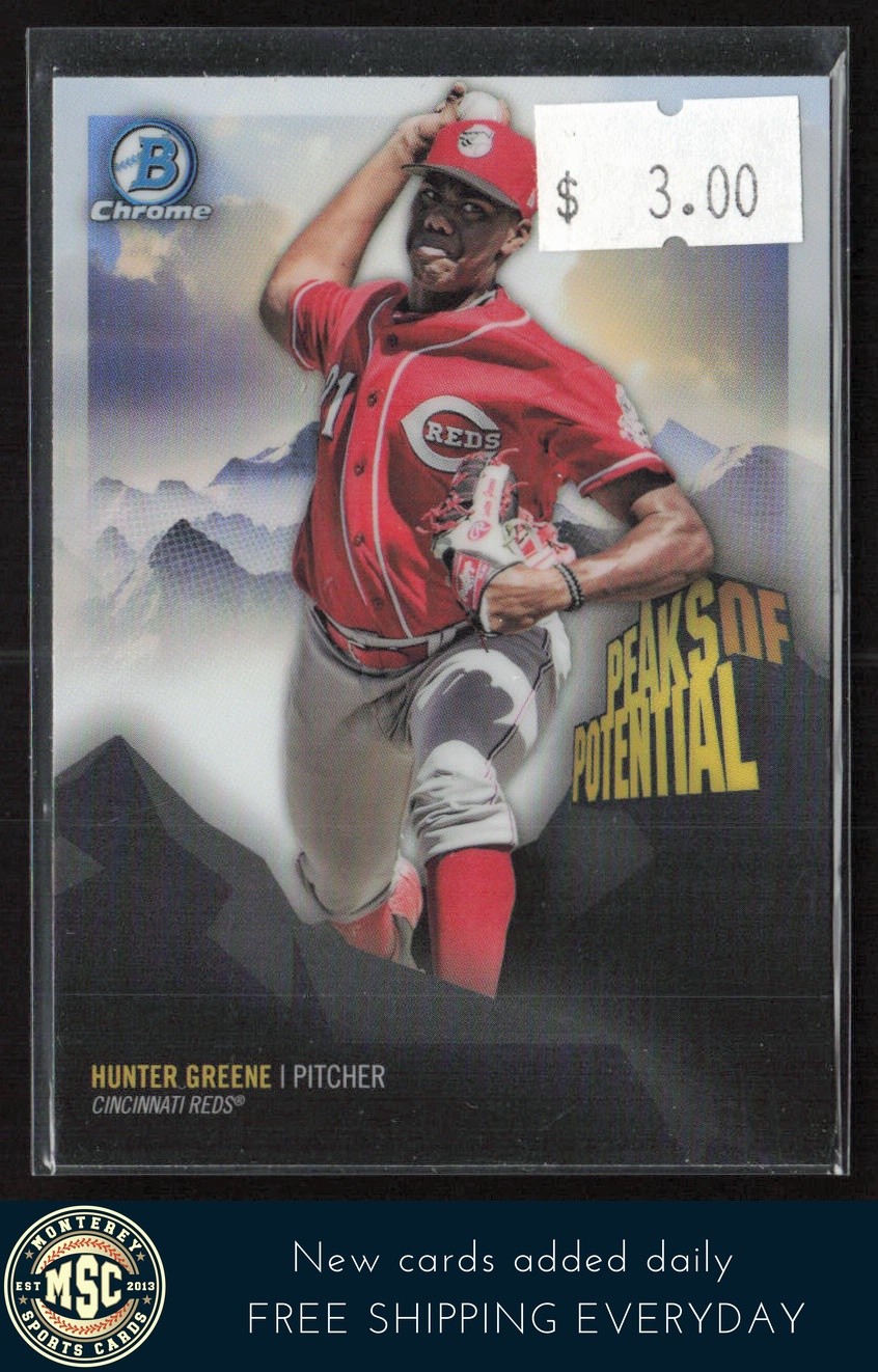 Hunter Greene 2018 Bowman Chrome Peaks of Potential #PP-HG Cincinnati Reds