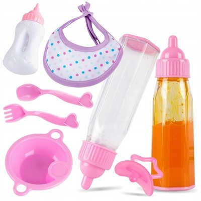 Magische Babyflasche Set mit Zubehör für Puppen   verschwindende Milch