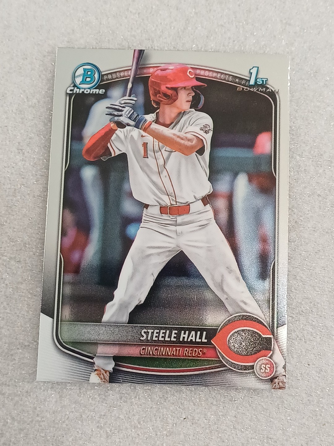 2025 Bowman Chrome Draft Steele Hall 1st Bowman Rookie #BDC-20 Cincinnati Reds