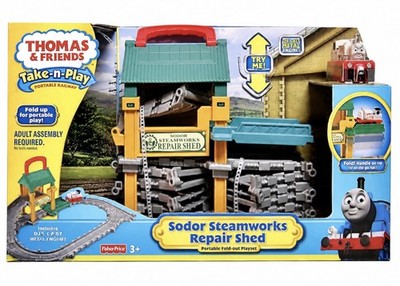 Take-n-Play Sodor Steamworks Repair Shed Engine Lift Repair Shop/ Stanley Engine