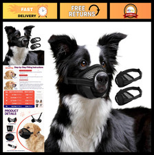 2 Pack Large Dog Soft Breathable Muzzle Adjustable for Biting Barking