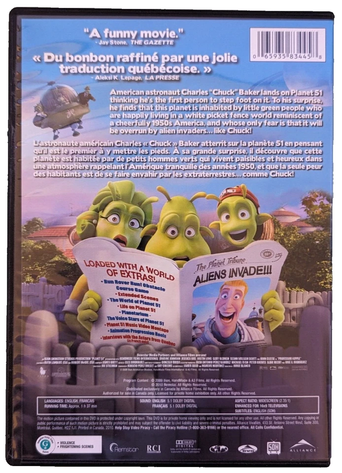 Planet 51 (DVD, 2010) - Image 2 of 3