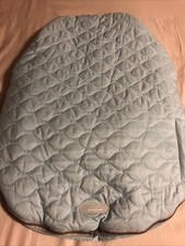 JJ Cole Bundleme Quilted Fleece Lined Infant Car Seat Cover Turquoise Grey