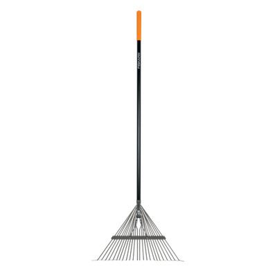 Fiskars Garden Rake, Metal Tine Leaf Rake with Fiberglass Handle, 62'', Black