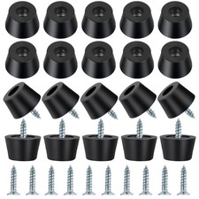 20PCS Rubber Feet for Cutting Board,Rubber with 20 Steel Matching Black