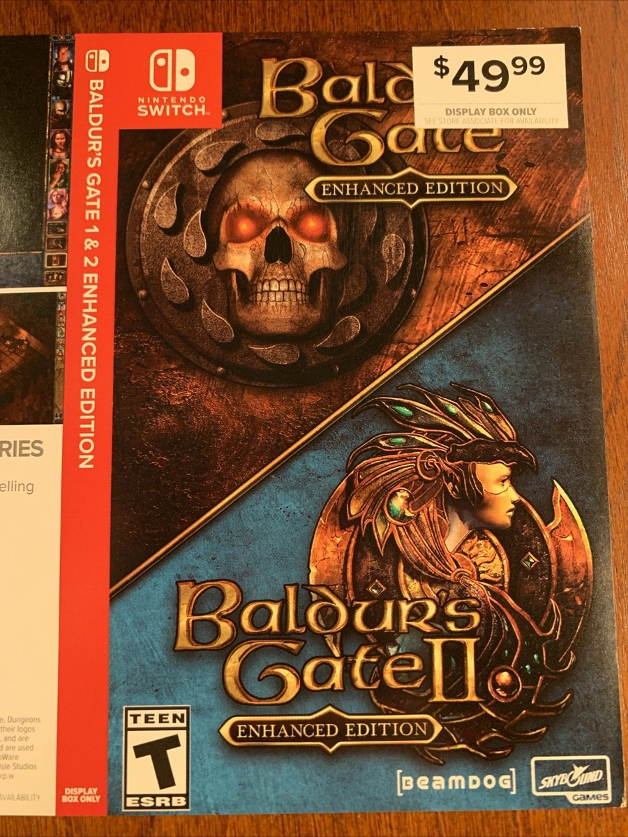 Baldur’s Gate Enhanced Nintendo Switch Authentic RARE Display Box  Only