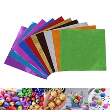 100PCS 8/10/15CM Tin Foil Aluminium Wrapping Square Chocolate Candy Wrappers TL
