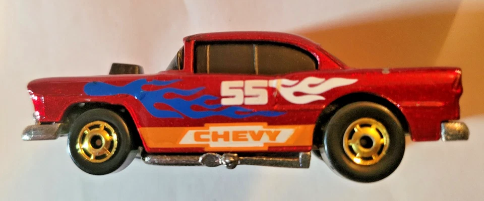 1978 Hot Wheels Red '55 Chevy Bel Air Coupe Red - Gold Wheels Malaysia Vintage - Image 3 of 4