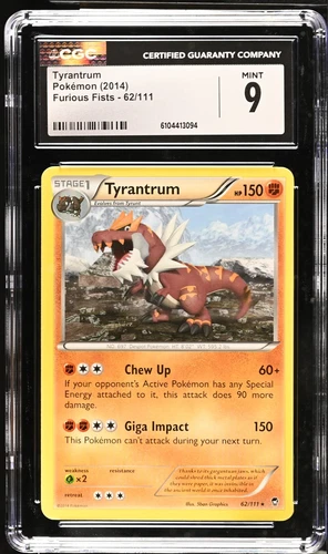 Tyrantrum Furious Fists 62/111 CGC 9