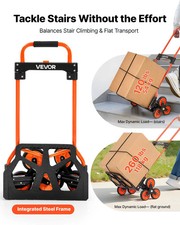 Stair Climbing Cart, 120 lbs Stair-Climbing Capacity, Portable Folding Trolley C
