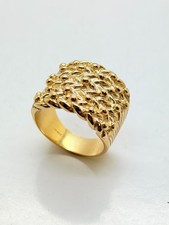 9ct Yellow Solid Gold 5 Row Keeper Ring