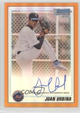 2010 Bowman Chrome Prospects Orange Refractor 7/25 Juan Urbina #BCP220 Auto 0p10