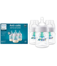 Philips Avent Anti-Colic Baby Bottles AirFree Vent BPA Free 4oz 3 Pack.,