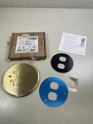 IPEX 178096 DFL-2 Brass Outlet Cover Plate W/ Dual Flip Lids Floor Outlet Cover