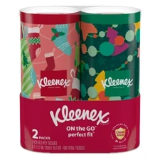 Kleenex Holiday Perfect Fit Canister Facial Tissue - 2pk/100ct