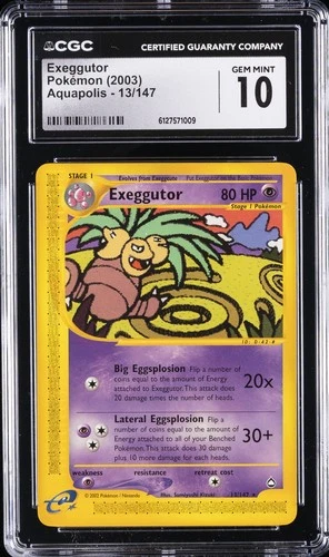 2003 POKEMON AQUAPOLIS #13 EXEGGUTOR CGC 10 GEM MINT