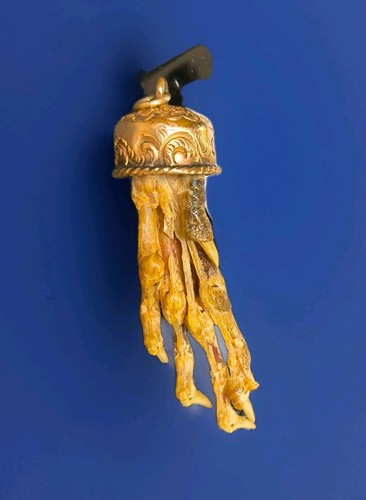 Early Victorian Pet Spider Monkey's Paw Gold(14k)? Bangle For Necklace Bracelet