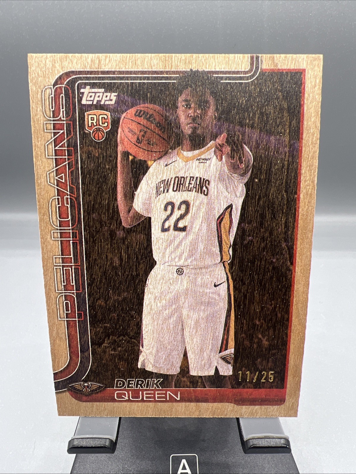 2025-26 Topps Basketball - DERIK QUEEN Wood Parallel 11/25 #213 SP