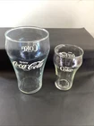 2 Vintage Coca Cola Classic Logo Drinking Glass Bell Soda Clear  32oz/12oz