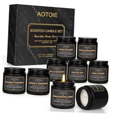 Mens Scented Candle Gift Set, 9 Pack Candles for Men, 36 oz Soy Candle, 200 