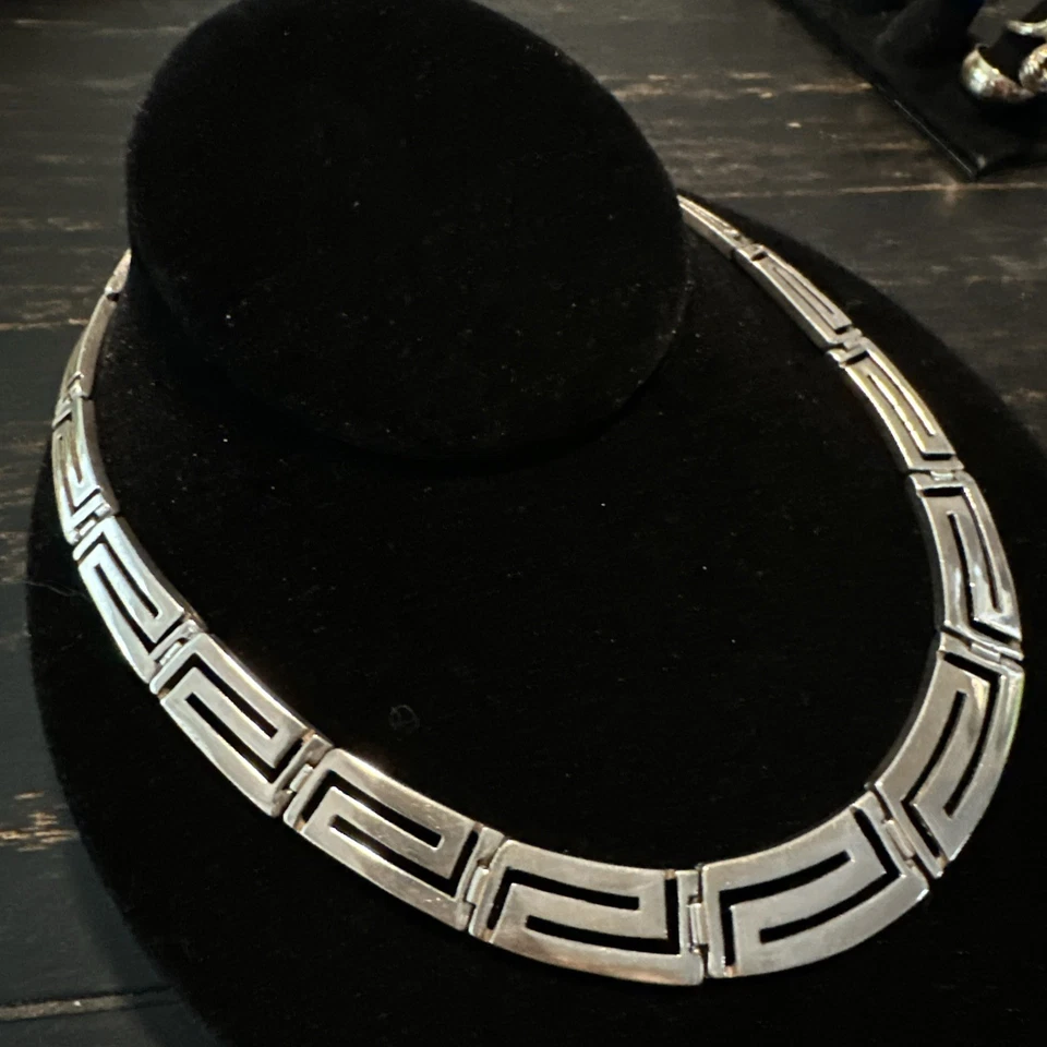 Greek key necklace in sterling silver 925, Greek geometric design - Image 2 of 4