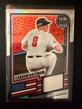 2026 Panini Stars & Stripes USA Baseball Carson Bolemon Prizm Patch Relic