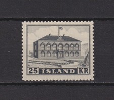 ISLANDE   N °  238   .   25 K   NOIR   SIGNE  CALVES     NEUF   *  .   SUPERBE .