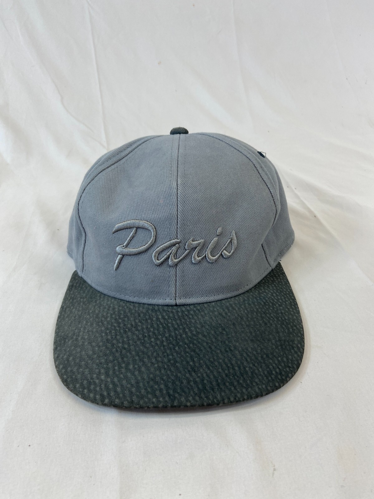 Paris Baseball Cap Snapback Hat Gray Embroidered … - image 9