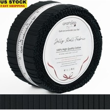 Solid Color Cotton Fabric Strips Pre-Cut Quilting Jelly Roll Crafting Projects