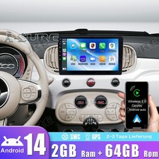 CarPlay 2+64G Android 14 GPS NAV Bluetooth Autoradio Für Fiat 500 500C 2016-2020