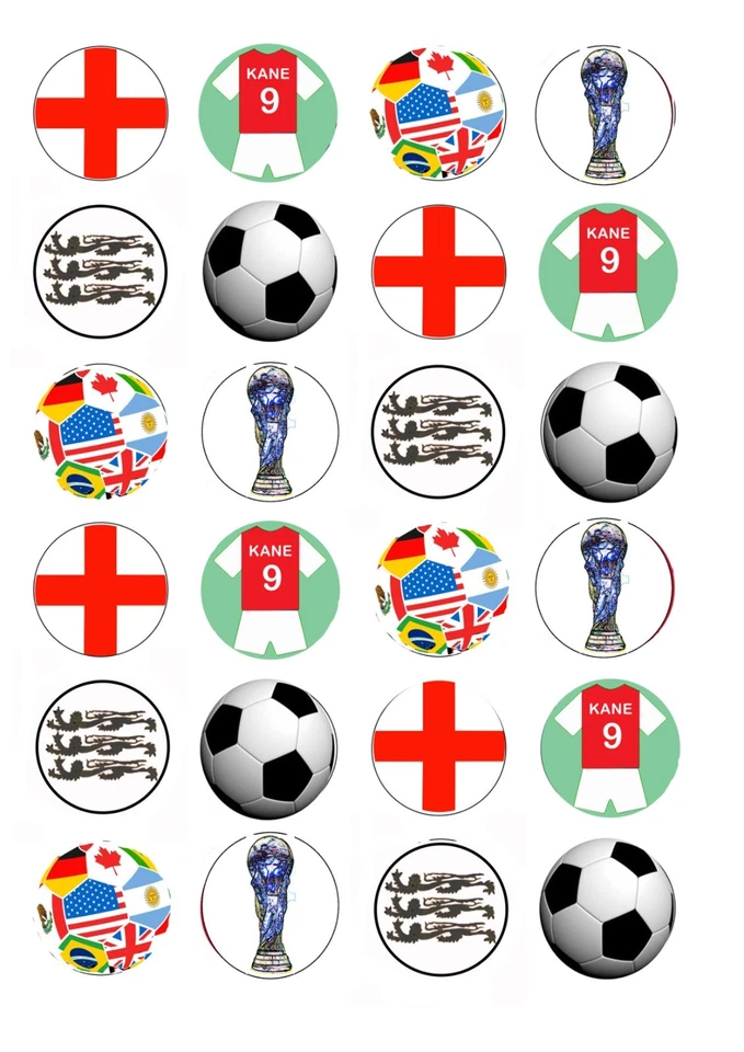 24 Edible Rice Paper Cake Decorations - World cup 2026 - Image 1 of 1