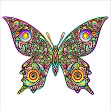 PSYCHEDELIC BUTTERFLY DECAL STICKER 3M USA MADE TRUCK HELMET VEHICLE WINDOW CAR