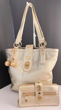 Coach Lily Legacy Leather Shoulder Bag and Wallet set. Pristine condition. Gold
