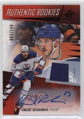 2023 Upper Deck SP Game Used Jersey /149 Vincent Desharnais Rookie Auto RC 1pa2