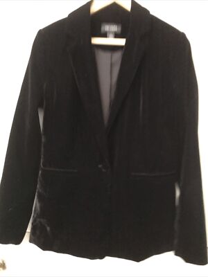 Halogen Womens Velvet One Button Black Blazer Size S NWT