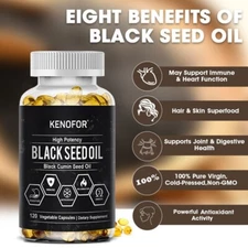 Black Seed Oil Capsules - Superfood Helps Maintain Thick Hair and Youthful Skin