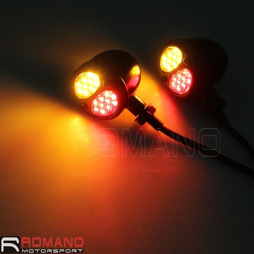 Motorcycle 3 In 1 LED Turn Signals w/ Brake Light Blinkers For Harley Cafe Racer - Picture 7 of 10