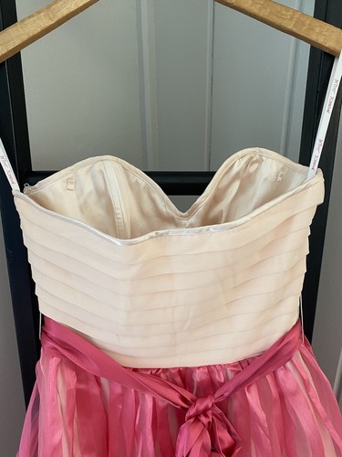 Betsey Johnson Vintage Size 4 Pink & Cream Corset Dress - Picture 4 of 7