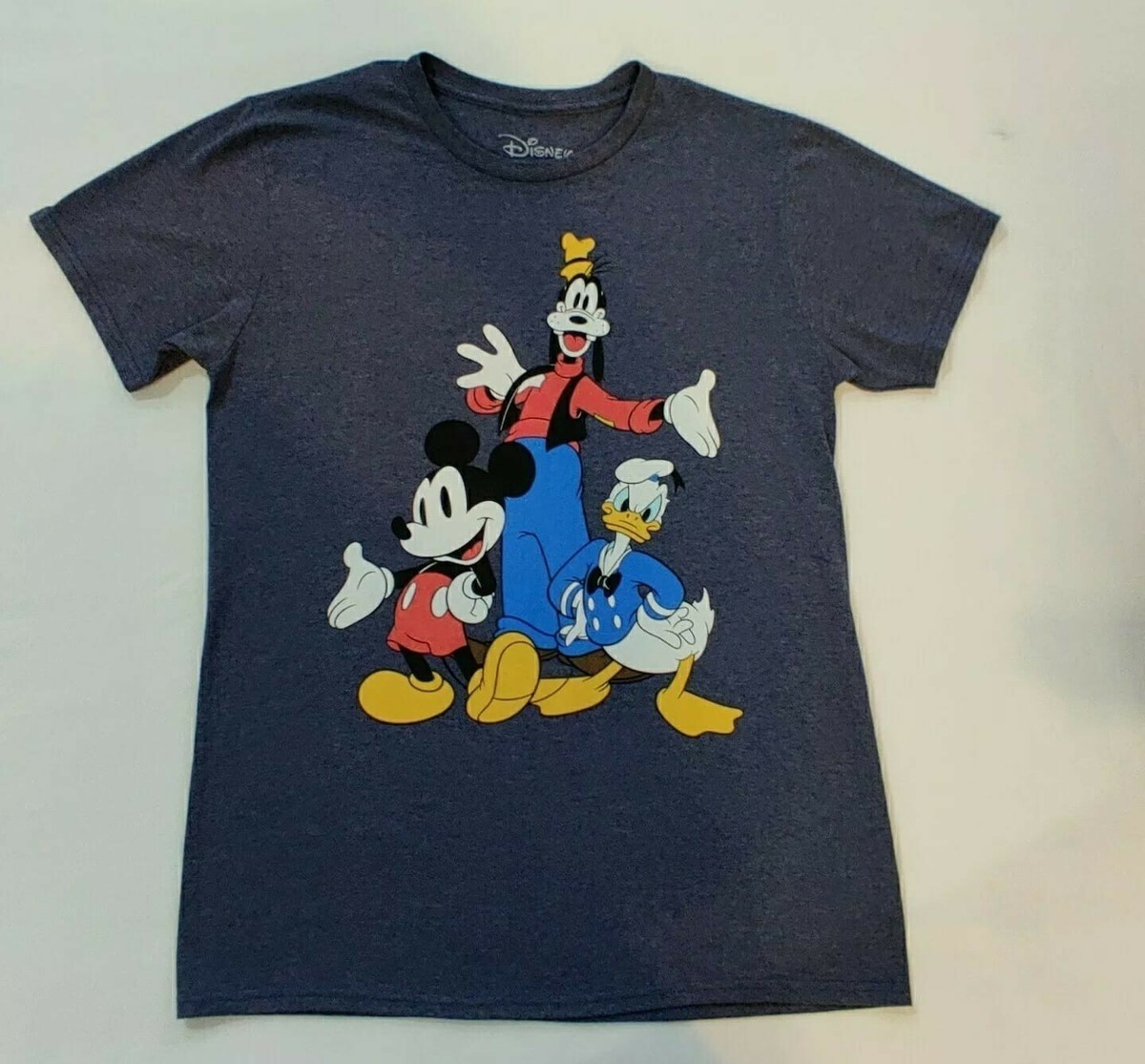 Disney Mickey Mouse Donald Duck Goofy Mens T Shirt M Blue | eBay